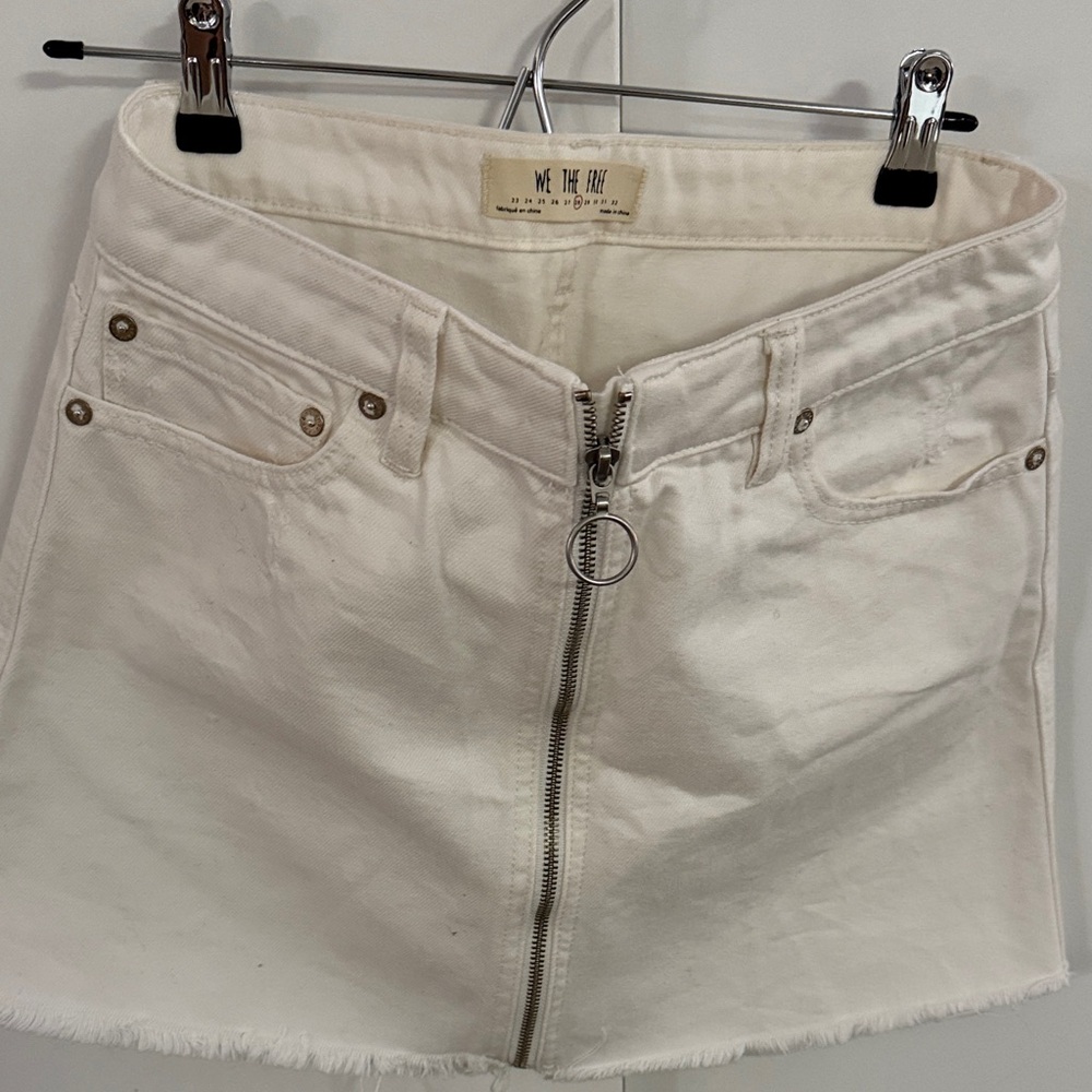Free People White Mini Skirt